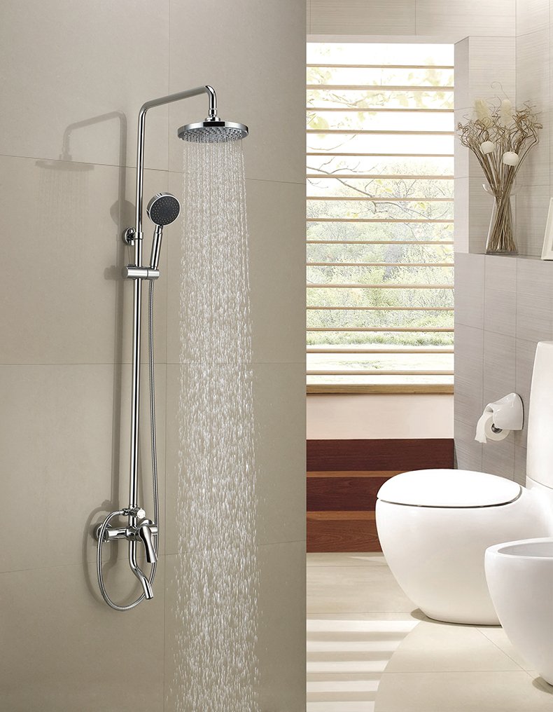 金牌衛(wèi)浴 噴射虹吸座便器節(jié)水馬桶簡約套裝淋浴三功能花灑套餐02效果